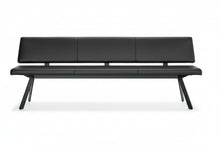 Laden Sie das Bild in den Galerie-Viewer, Girsberger Carim Bank mit Rückenlehne, Leder Donna, 4-Fuß schwarz 220 cm glatt