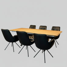 Laden Sie das Bild in den Galerie-Viewer, AERA Gavi Stuhlgruppe Leder schwarz drehbar Ambiente