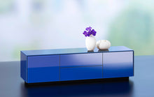 Laden Sie das Bild in den Galerie-Viewer, Scholtissek Lowboard Novus 2 Türen 1 Klappe, 1 Schub 170 x 47 x 47 cm, verschiedene Farben