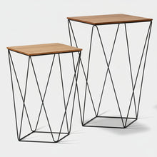 Laden Sie das Bild in den Galerie-Viewer, Drahthocker und Beistelltisch Statique von Scholtissek Eiche massiv