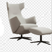 Laden Sie das Bild in den Galerie-Viewer, AERA NV-1005 Relaxsessel – Frontansicht in Leder Runner Schwarz mit Sternfuß Fuß 32 in Stoff-Leder Kombi und komplett Stoff als Sessel ohne Moror