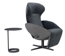 Laden Sie das Bild in den Galerie-Viewer, Jori Relaxsessel Daydreamer JR-7450 ltd. Edition Ocean: Rücken Nubuk Antrazit, Sitzfläche Stoff Mumble 12 Oltremare Gestell pulverbeschichtet graphitgrau