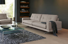 Laden Sie das Bild in den Galerie-Viewer, Frommholz Sofa MOON in grauem Stoff, modernes Design, Ausstellungsstück