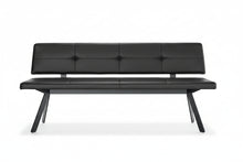 Laden Sie das Bild in den Galerie-Viewer, Girsberger Carim Bank mit Rückenlehne, Leder Donna, 4-Fuß schwarz, Leder Donna schwarz