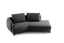 Laden Sie das Bild in den Galerie-Viewer, Kompakter Design-Divan mit Rücken- und Armlehne in Anthrazit Leolux Naila