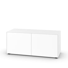 Laden Sie das Bild in den Galerie-Viewer, Freigestelltes Türmodul Piure Nex Pur Box 1573878 in Weiß (P01), zwei grifflosen Türen, modernes Lowboard-Element mit 120 × 50 × 48 cm.