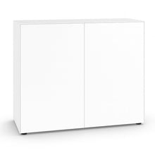 Laden Sie das Bild in den Galerie-Viewer, Freisteller der Piure Nex Pur Box 2016300 in Weiß – modernes Türmodul mit 2 grifflosen Türen, matt lackiert, 120 × 100 × 48 cm.