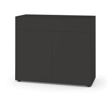Laden Sie das Bild in den Galerie-Viewer, Piure Nex Pur Box 2033800 in Graphite – Designkommode 120×100×48 cm, Türen & Schub, soft-close Freisteller