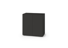 Laden Sie das Bild in den Galerie-Viewer, Piure Nex Pur Box 2040800 in Graphite – moderne, flache Kommode mit grifflosen Türen in dunklem Mattlack