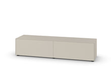 Laden Sie das Bild in den Galerie-Viewer, Freigestelltes Piure Lowboard Nex Pur Box 2045200 – 180 cm breit, zwei Schubkästen mit Soft-Close, elegantes Mattlack-Finish