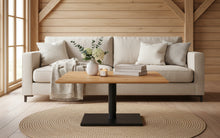 Laden Sie das Bild in den Galerie-Viewer, Ronald Schmitt Duett K 536 – höhenverstellbarer, rollbarer Couchtisch 90×70 cm im Wohnambiente