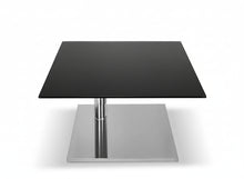 Laden Sie das Bild in den Galerie-Viewer, Kolo K733 75×75 cm – asymmetrische Säule, pOp-Funktion mit Platte in Nanostruktur schwarz und Gestell in Edelstahloptik