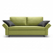 Laden Sie das Bild in den Galerie-Viewer, Signet Schlafsofa Nick 136×209, Stoff Imola, Bügelfuß Buche, Frontansicht