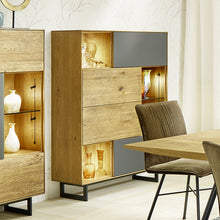 Laden Sie das Bild in den Galerie-Viewer, Anrei Highboard Puro Style Massivholzdesign Designmöbel Sauerland Möbel Zeppenfeld Olpe AERA