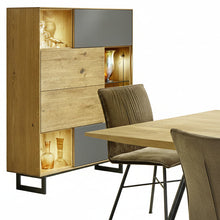 Laden Sie das Bild in den Galerie-Viewer, Puro Style Highboard – Rahmenfuß schwarz (Gesamthöhe 134,6 cm)