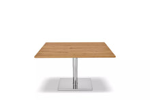 Laden Sie das Bild in den Galerie-Viewer, Ronald Schmitt Couchtisch Duo Kolo K536 K736 höhenverstellbar 90 x 70 cm Platte Eiche massivFunktinscouchtisch rollbar Möbel Zeppenfeld Designmöbel Sauerland
