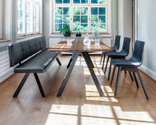 Laden Sie das Bild in den Galerie-Viewer, Girsberger Carim Bank mit Rückenlehne, Leder Donna, 4-Fuß schwarz, 200 cm – Ambiente