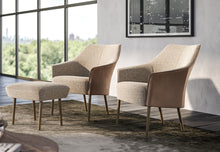 Laden Sie das Bild in den Galerie-Viewer, JORI Fuga JR-9980 Einzelsessel / Cocktailsessel mit niedrigem Rücken, Frontansicht, mit Hocker