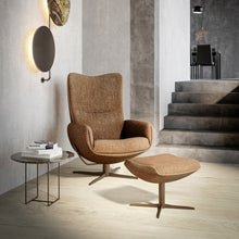 Laden Sie das Bild in den Galerie-Viewer, JORI Time-Out JR-4320 Loungesessel mit Hocker, moderner Ohrensessel mit Neigefunktion, Gestell schwarz