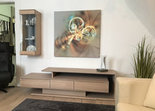 Laden Sie das Bild in den Galerie-Viewer, Wohnwand Verona – Gesamtansicht mit Hifi-Lowboard und Hängevitrine, Eiche weiß geölt