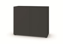 Laden Sie das Bild in den Galerie-Viewer, Hochformatiges Sideboard-Modul Piure Nex Pur Box 2016300 in Graphite, freigestellt, 2 Türen, grifflos, 120 × 100 × 48 cm.
