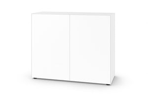 Freisteller der Piure Nex Pur Box 2016300 in Weiß – modernes Türmodul mit 2 grifflosen Türen, matt lackiert, 120 × 100 × 48 cm.