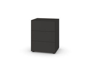 Piure Nex Pur Box Kommode 2022900 in Farbe Graphite – 3 Schubladen, puristisches Design, Soft-Close, 60 x 75 x 48 cm