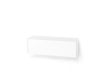 Laden Sie das Bild in den Galerie-Viewer, Weißes Hängeboard mit flächenbündiger Schublade – modernes Sideboard zur Wandmontage
