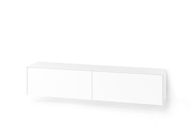 Piure Nex Pur Box Hängelowboard 2045800 in Weiß mit zwei Klappen – freigestelltes Produktbild, moderne Wandmontage