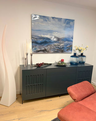 Sideboard Claire Lack anthrazit matt, B 189 cm, 2 Türen, 4 Schubkästen, Ausstellugnsstück