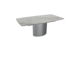 Moderner ausziehbarer Esstisch Adler 1224 von Draenert aus Naturstein mit skulpturalem Mittelfuß in elegantem Design, perfekt für stilvolle Essbereiche