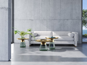 Akante Couchtisch Drop Flaschengrün Bronze Glas grau schwarz Möbel Zeppenfeld Olpe Designmöbel Sauerland 