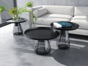 Akante Couchtisch Drop Flaschengrün Bronze Glas grau schwarz Möbel Zeppenfeld Olpe Designmöbel Sauerland 