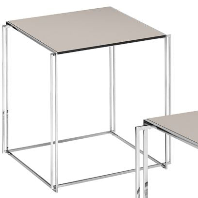 Bacher Tische Couchtisch Beistelltisch Minero Gestell Chrom Möbel Zeppenfeld Olpe Designmöbel Sauerland