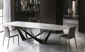 Cattelan Italia Esstisch Skorpio Platte golden Calacatta matt Designmöbel Sauerland Möbel Zeppenfeld Olpe
