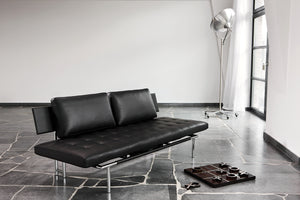 Daybed, Relaxliege Campus Deluxe von IP Design, Leder schwarz