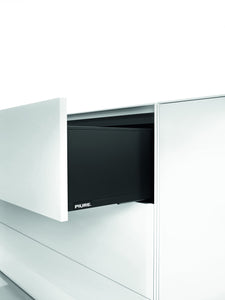 Detailansicht Schubkasten der Piure Nex Pur Box – hochwertiger Vollauszug mit präziser Führung und grifflosem Design