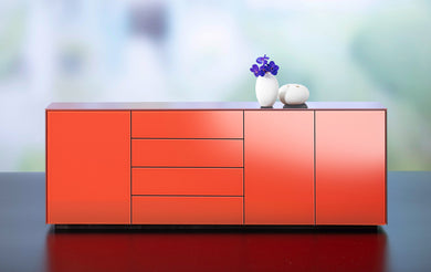 Scholtissek Anrichte Novus 3 Türen, 4 Schubkästen 240 x 85 x 42 cm, verschiedene Farben