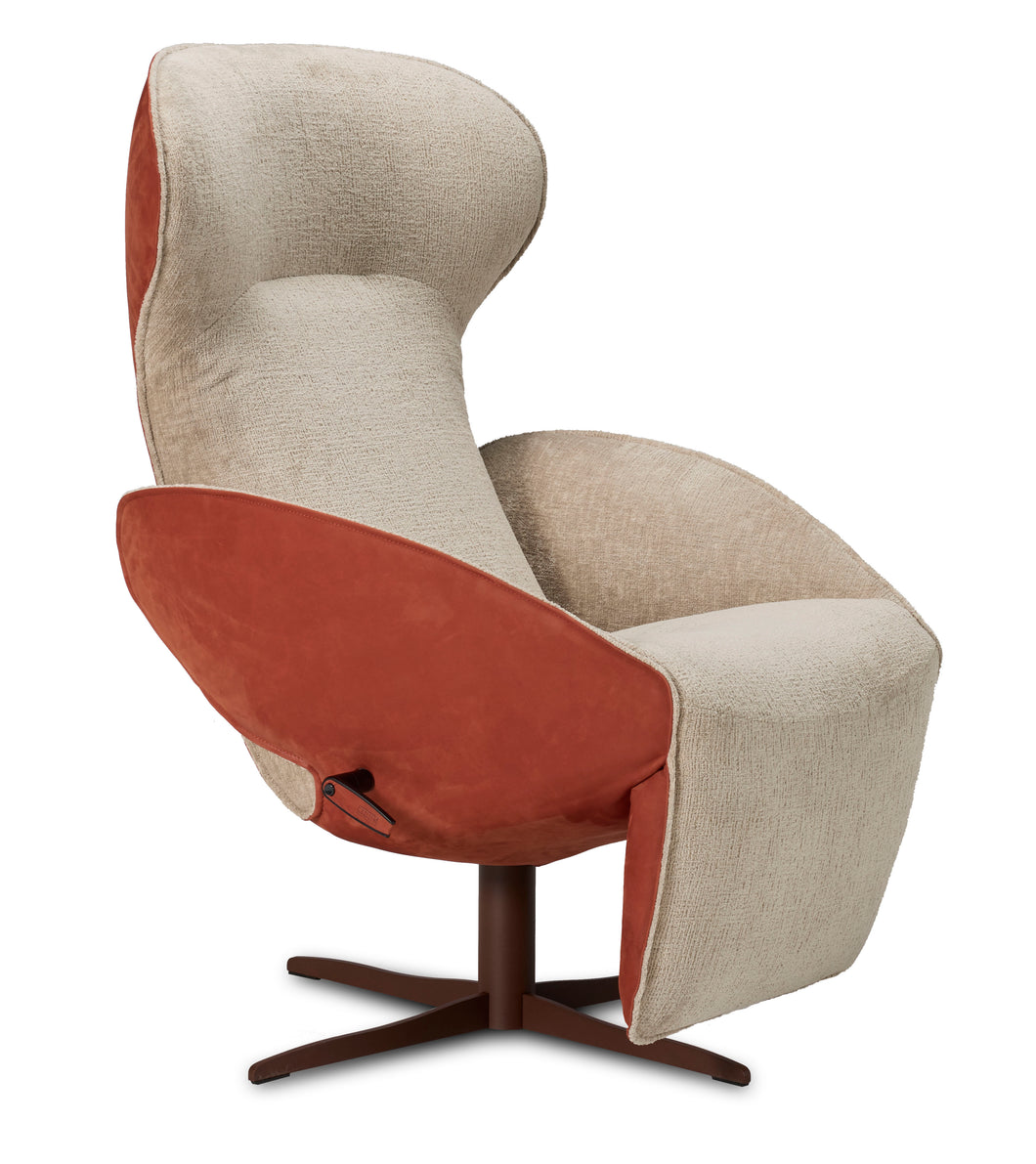 Jori Relaxsessel Daydreamer JR-7450 ltd. Edition  Earth: Rücken Nubuk rosso, Sitzfläche Stoff Mumble 26, Gestell Lack 107 