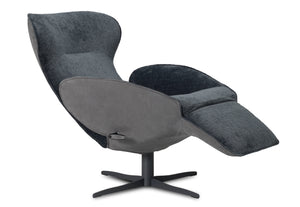 Jori Relaxsessel Daydreamer JR-7450 ltd. Edition  Ocean: Rücken Nubuk Antrazit, Sitzfläche Stoff Mumble 12 Oltremare Gestell pulverbeschichtet graphitgrau 