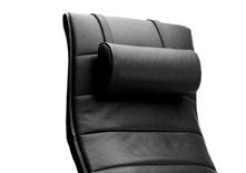 JORI Nackenkissen elliptisch 36 cm für Relaxsessel, Leder Cavila Black oder Celia Cherry, Gegengewicht schwarz/Alu/Edelstahl auf Mensana Rückenlehne