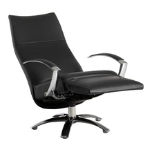 Laden Sie das Bild in den Galerie-Viewer, Jori Relaxsessel JR-3760 Brainbuilder in Größe Medi oder Maxi, schwarzes Leder Cavila Black, Aluminiumgestell poliert
