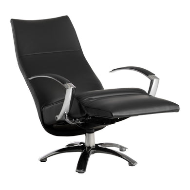 Jori Relaxsessel JR-3760 Brainbuilder in Größe Medi, schwarzes Leder Cavila Black, Aluminiumgestell poliert