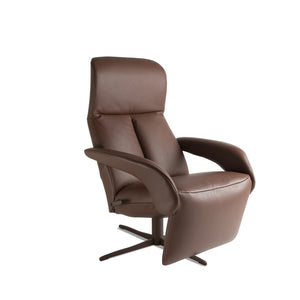 Jori Symphony JR-7960 Relaxsessel in Leder Celia trufo (dunkelbraun), Ausführung Monomove  4-Stern-Fuß gewellt  in Schwarz 