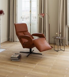 Jori Symphony JR-7960 Relaxsessel in Leder Celia Burgundy (Bordeauxrot), Ausführung Monomove  4-Stern-Fuß gewellt  in Schwarz 