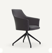 Laden Sie das Bild in den Galerie-Viewer,  Leolux Drehstuhl Mara Cruz in Leder Senso Castor, Seitansicht, modernes Design mit Drehgestell
