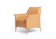 Laden Sie das Bild in den Galerie-Viewer, Leolux Mayuro Einzelsessel als Freisteller in karamellfarbenem Leder mit epoxid-lackierbaren Fuessen
