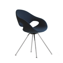 Laden Sie das Bild in den Galerie-Viewer, Gepolsterter Tonon Moon Stuhl mit ergonomischer Sitzschale und hochwertigem Stoffbezug, modernes Design mit wählbarem Gestell für Esszimmer oder Lounge
