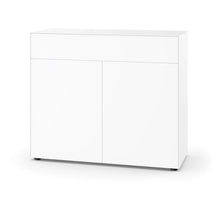 Laden Sie das Bild in den Galerie-Viewer, Piure Nex Pur Box 2033800 in White – Highboard 120×100×48 cm mit 2 Türen und 1 Schubkasten, Mattlack Freisteller
