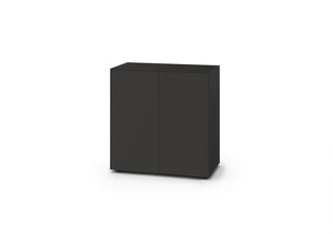 Piure Nex Pur Box 2040800 in Graphite – moderne, flache Kommode mit grifflosen Türen in dunklem Mattlack